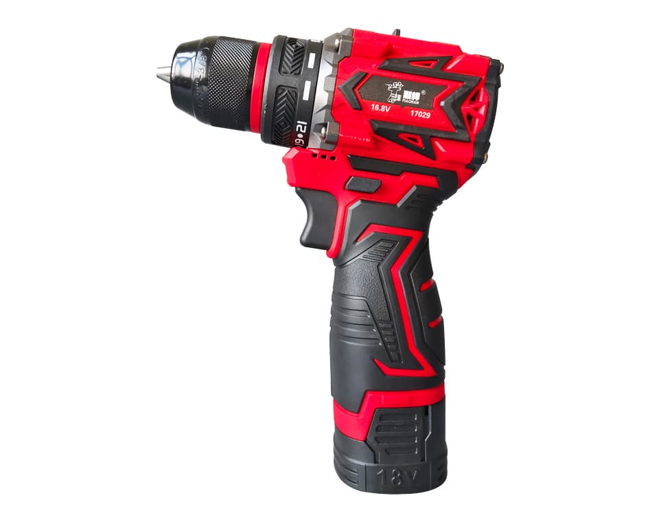 BH17029 P Series brushless cordless drill with a red and black body and keyless chuck