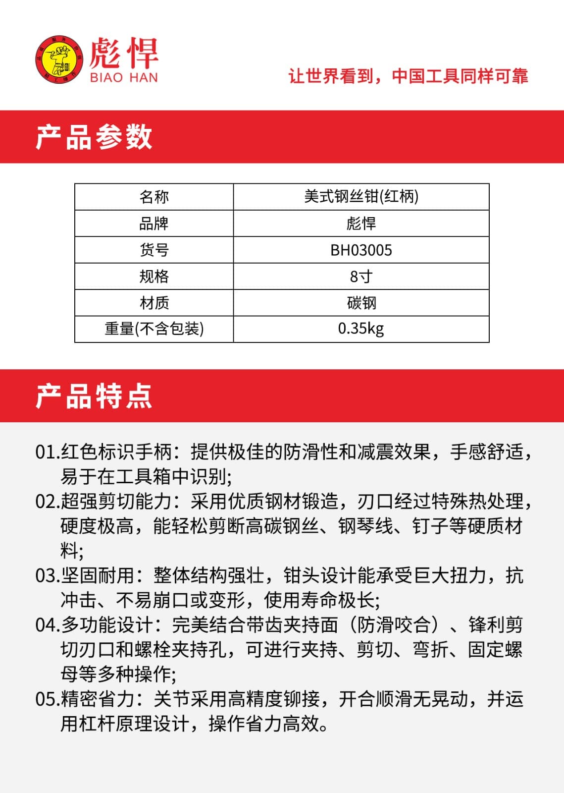BH03005 original specification sheet